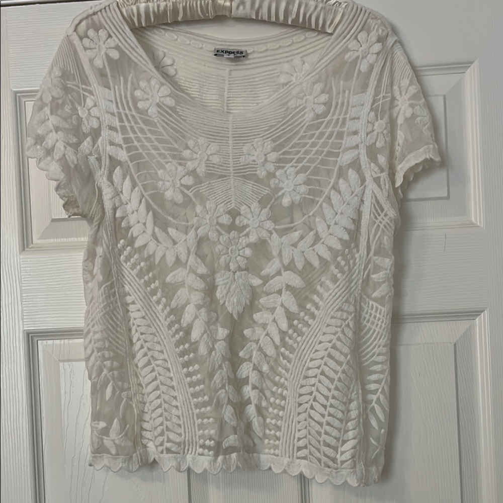 White Embroidered Top